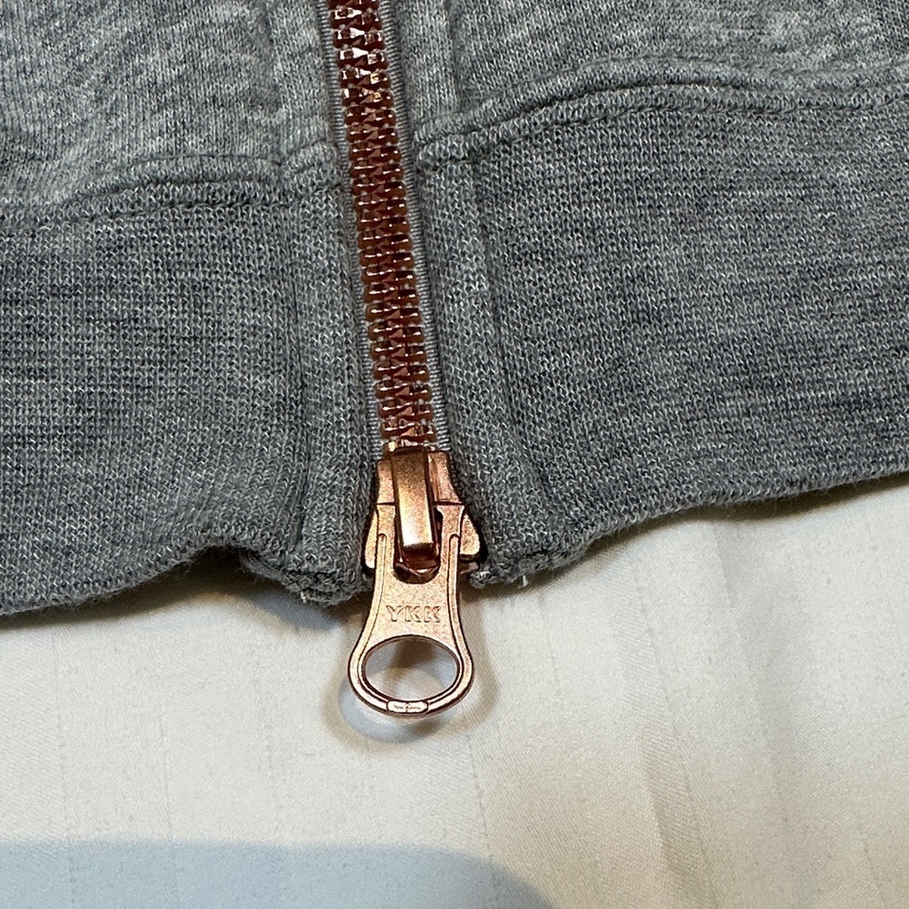 [WOMEN] Nike Air Grey Crop Top Hoodie with Logo | Zipper Back Sweatshirt S - Picture 8 of 11